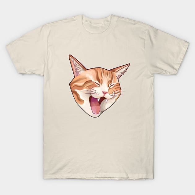 Screaming (Yawning) Orange Cat Head T-Shirt by illstarred